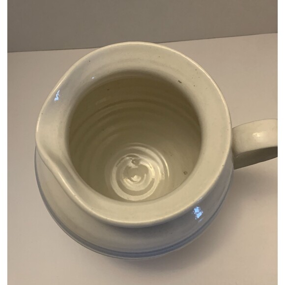 Vintage Stoneware Pottery Style Pitcher GUC Unbranded 7”Heavy - Picture 5 of 8